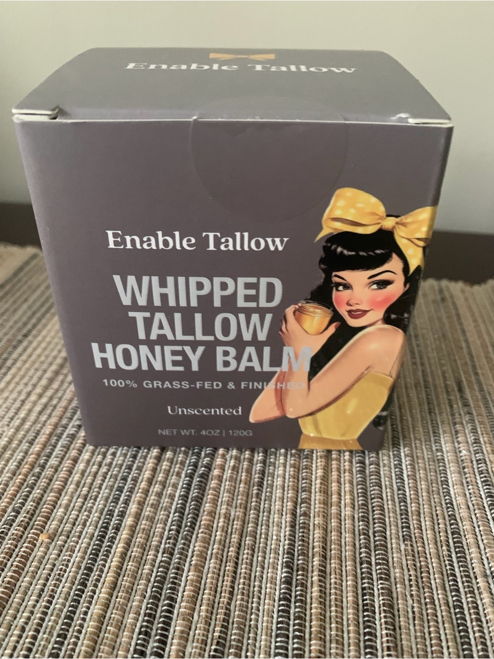 Whipped Tallow Honey Balm - Unscented (Gray & Yellow)